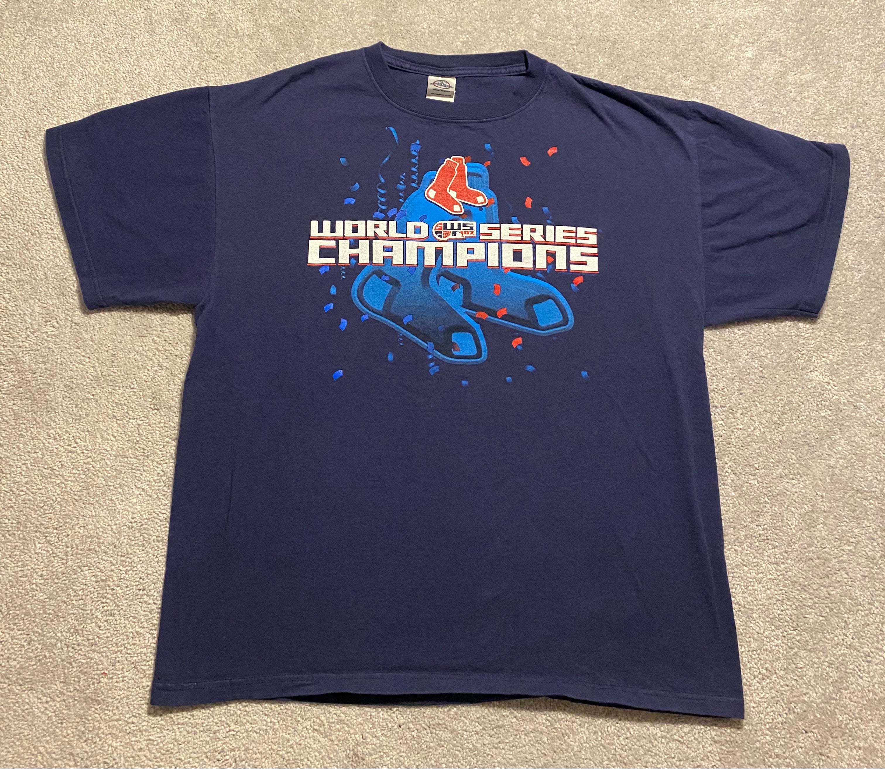 VTG 2013 Boston Red Sox World Series Champs Roster Signatures T-shirt Large