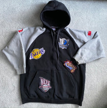 Load image into Gallery viewer, OUNK NBA 00&#39;s Vintage Team Patch Zip-Up Hoodie Size XXL
